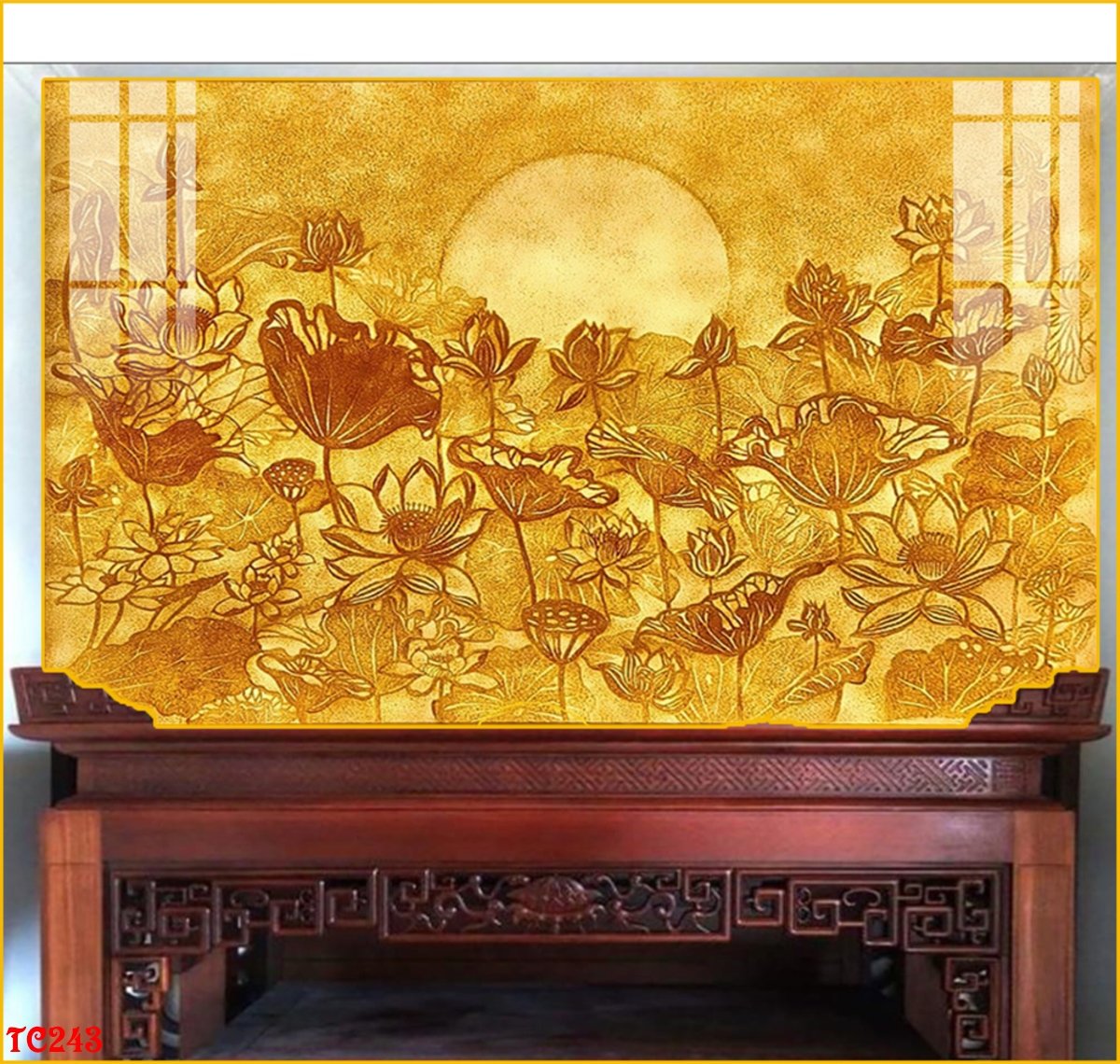 Tranh Trúc Chỉ Phòng Thờ Dạng Đơn Ngang